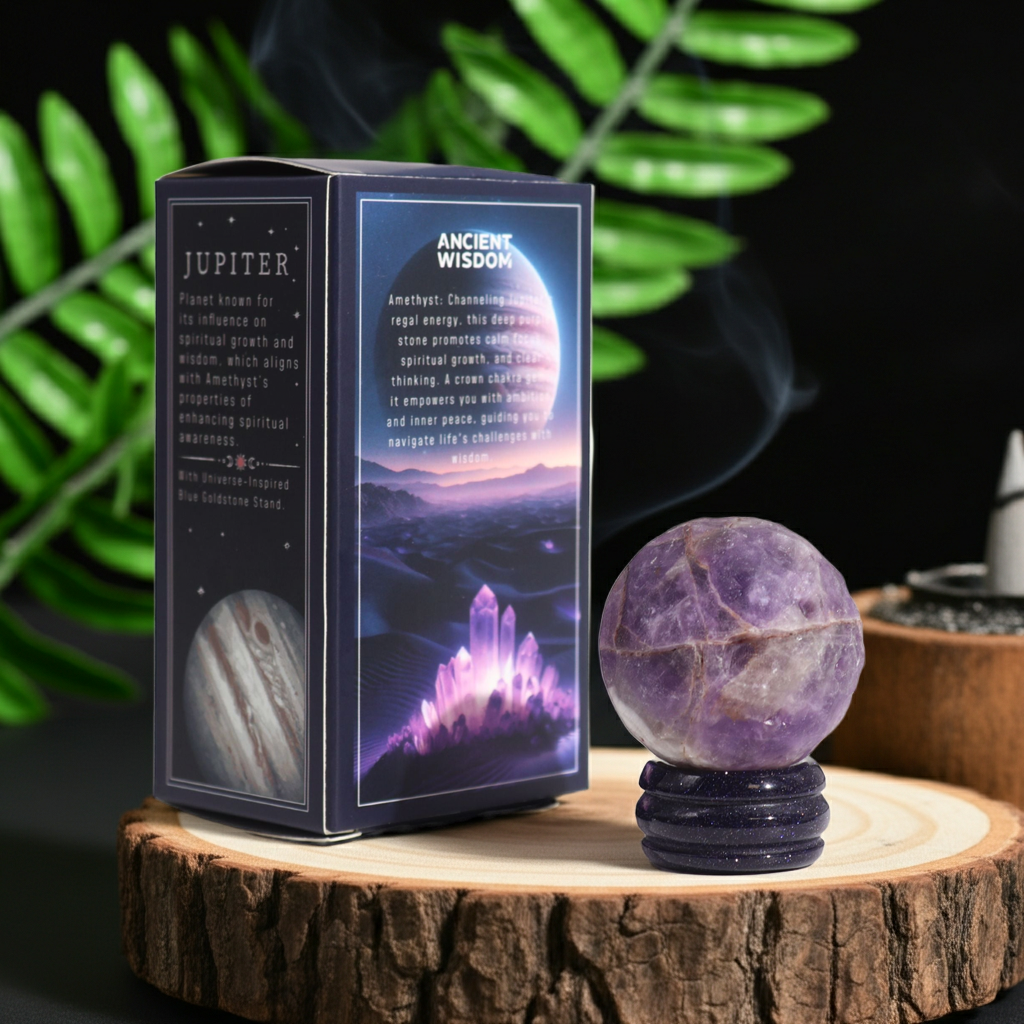 1x Planeta Amatista con Soporte Solar (JUPITER) - 40mm
