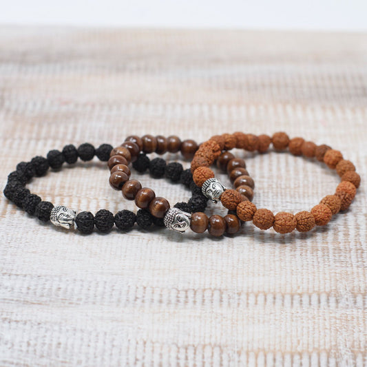 Brazalete Buddah y cuentas marrones