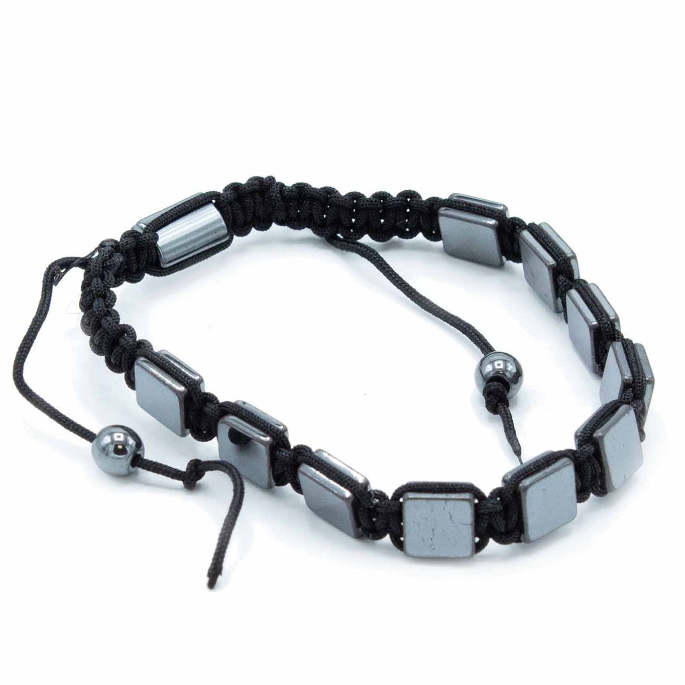 Pulsera Magnética Shamballa de Hematita - Cubos planos