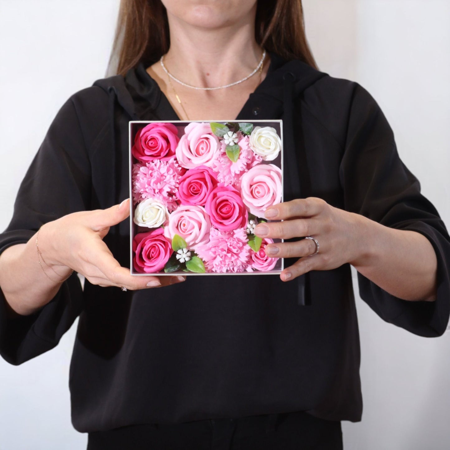 Caja Cuadrada - Baby Blessings - Rosas