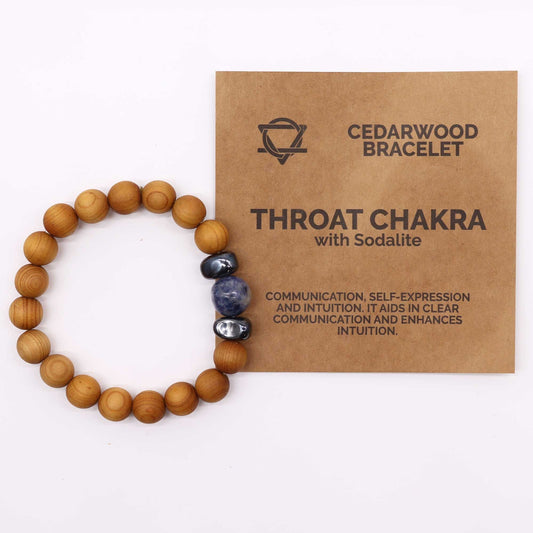 Pulsera de Cedro - Chakra Garganta - Sodalita - Alma Zen