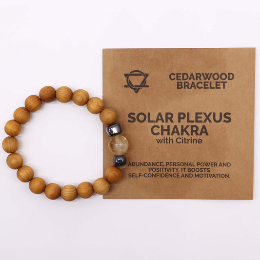 Pulsera de Cedro - Chakra Solar - Citrino - Alma Zen