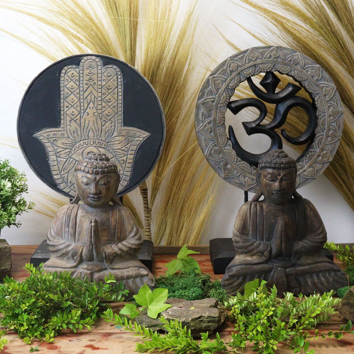 Buddha Feng Shui Set - Om - Gris y Negro