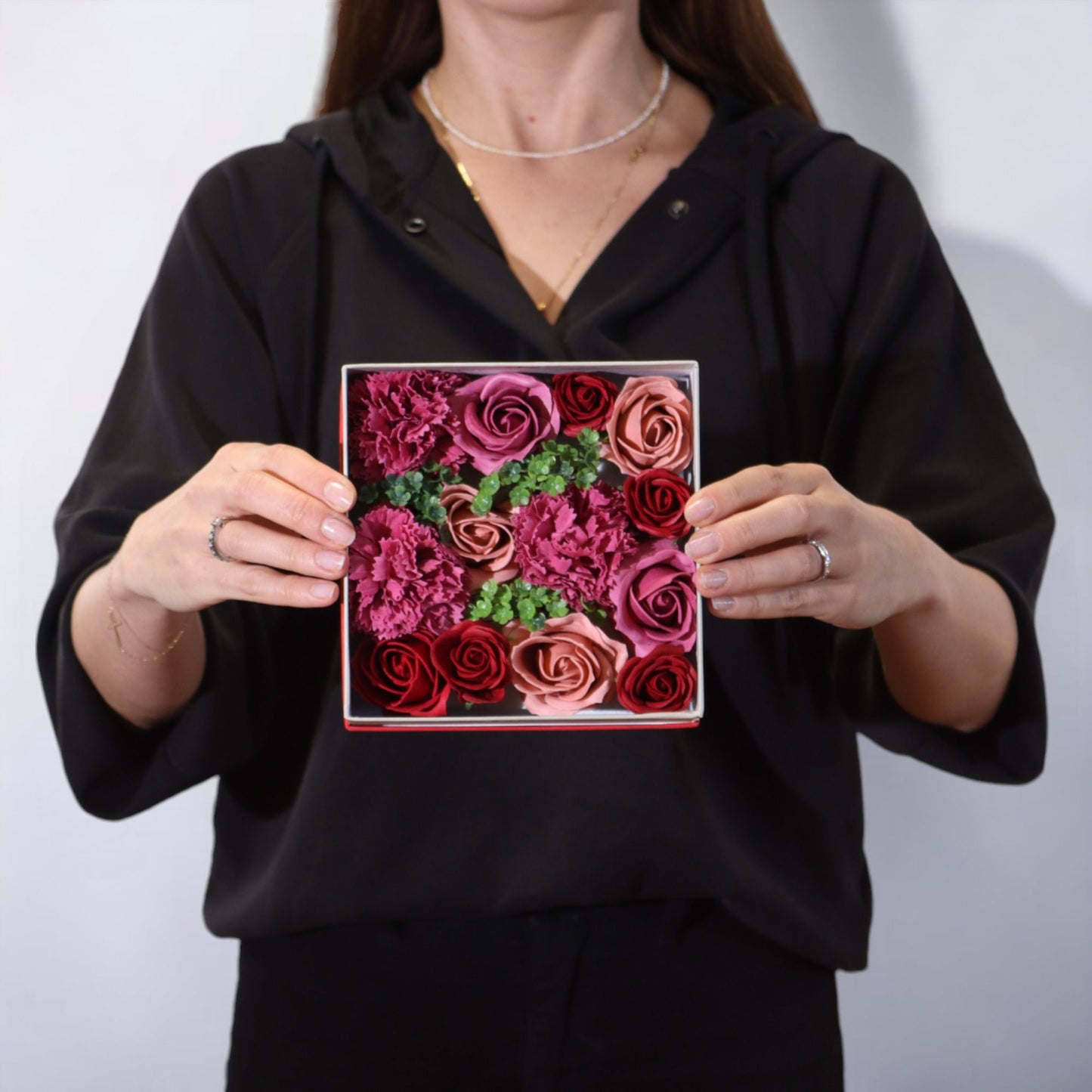 Caja Cuadrada - Rosas Vintage