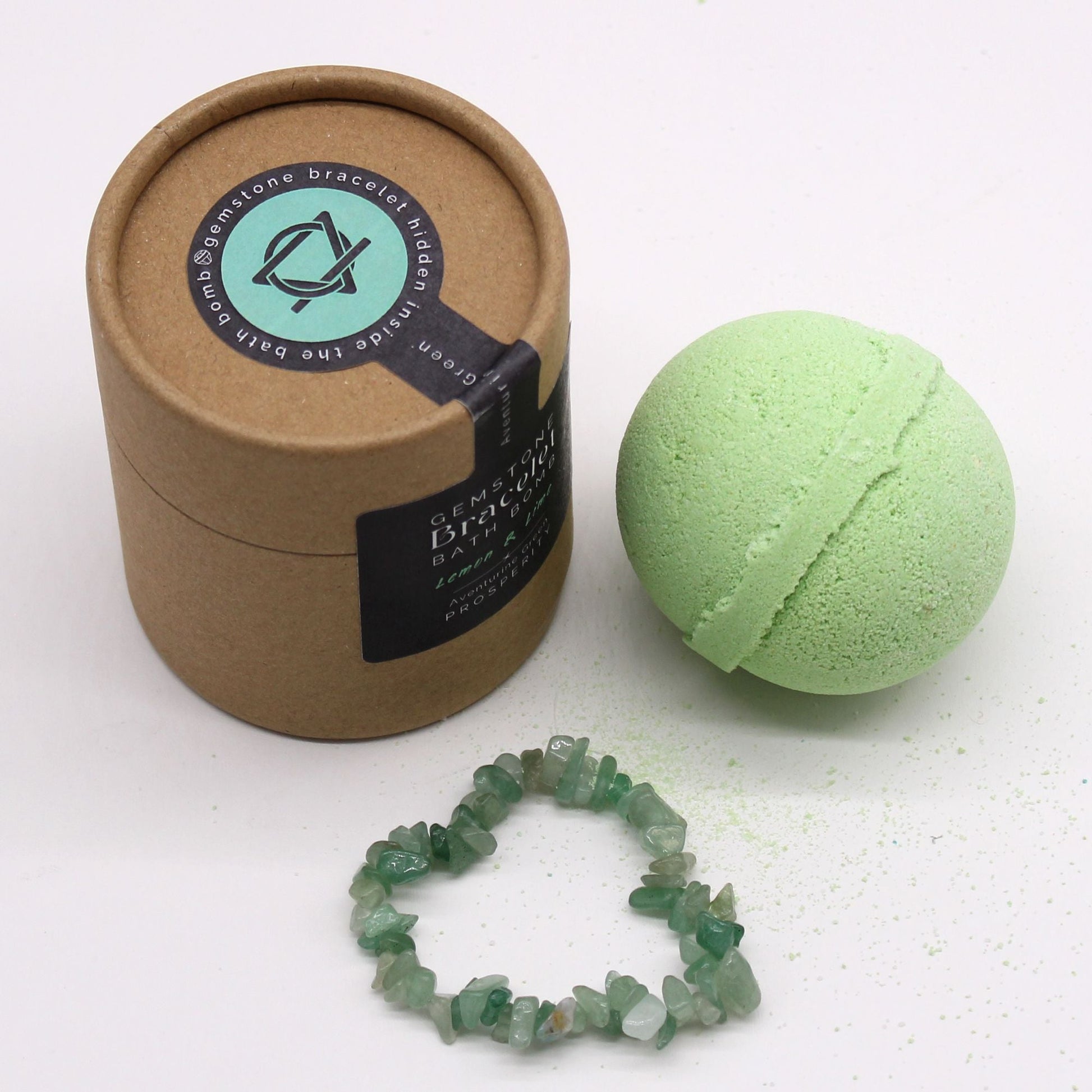 Bomba de baño con pulsera de gemas de aventurina verde - Alma Zen