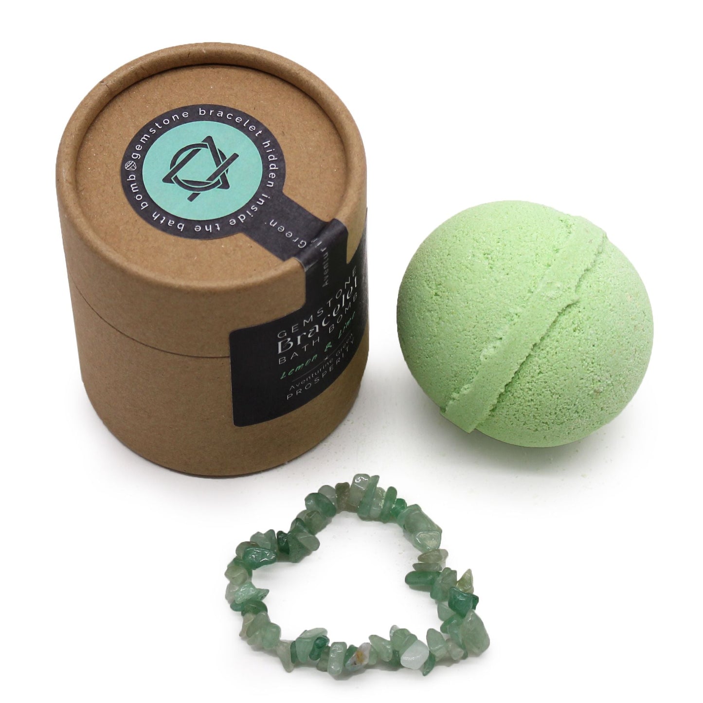 Bomba de baño con pulsera de gemas de aventurina verde - Alma Zen