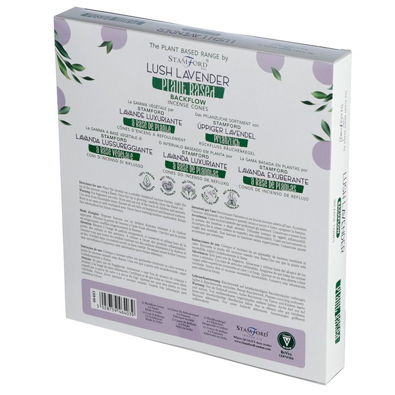 Conos de Incienso de Reflujo a Base de Plantas - Lavanda Exuberante - Alma Zen