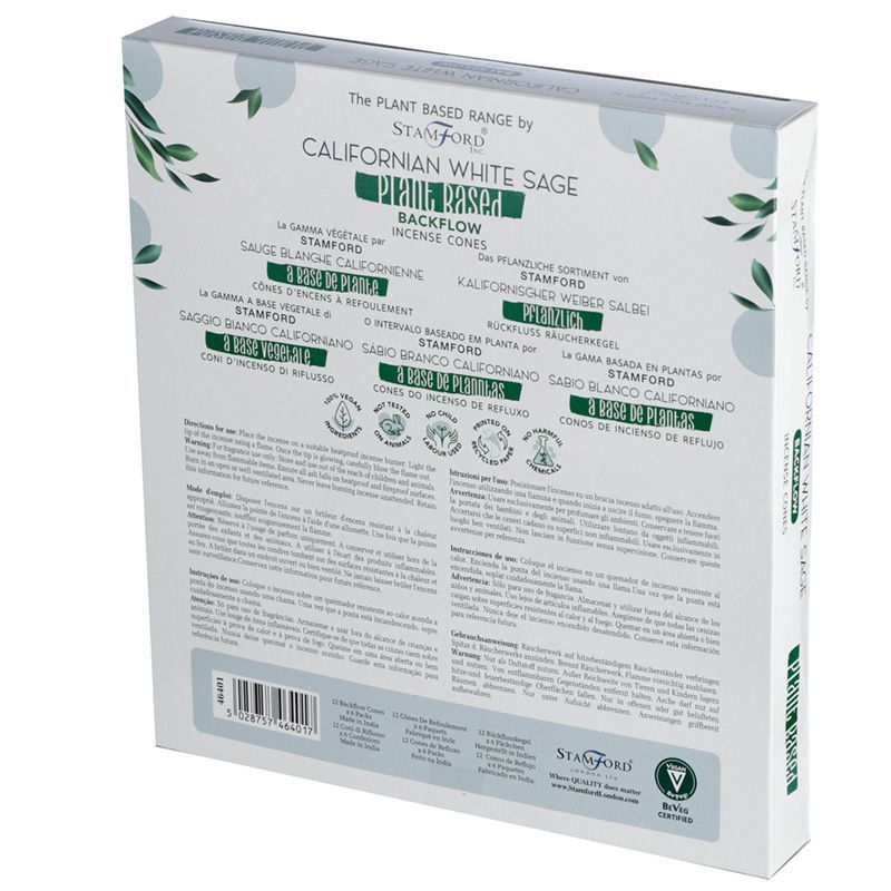 Conos de Incienso de Reflujo a Base de Plantas - Salvia Blanca de California - Alma Zen