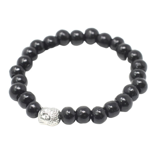 Cuentas de madera oscura y brazalete Buddah - Alma Zen