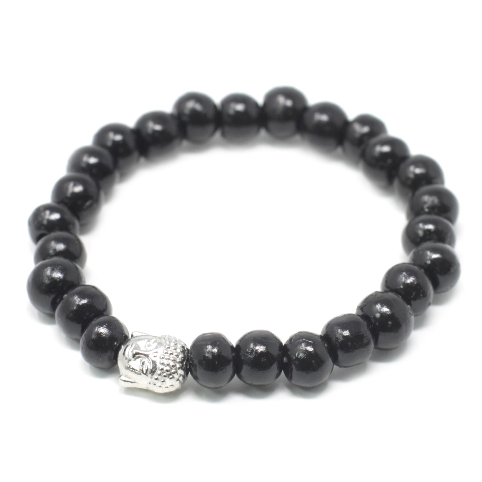 Cuentas de madera oscura y brazalete Buddah - Alma Zen