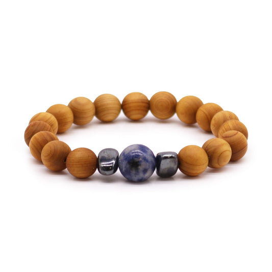 Pulsera de Cedro - Chakra Garganta - Sodalita - Alma Zen
