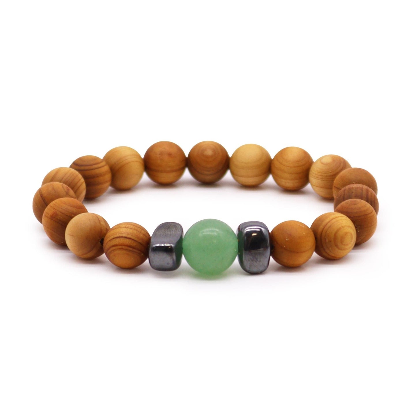 Pulsera de Cedro - Chakra Sacro - Aventurina Verde - Alma Zen