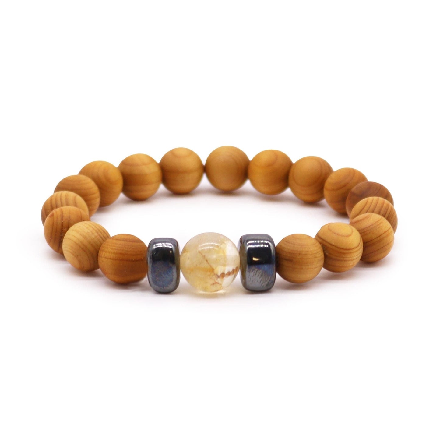 Pulsera de Cedro - Chakra Solar - Citrino - Alma Zen
