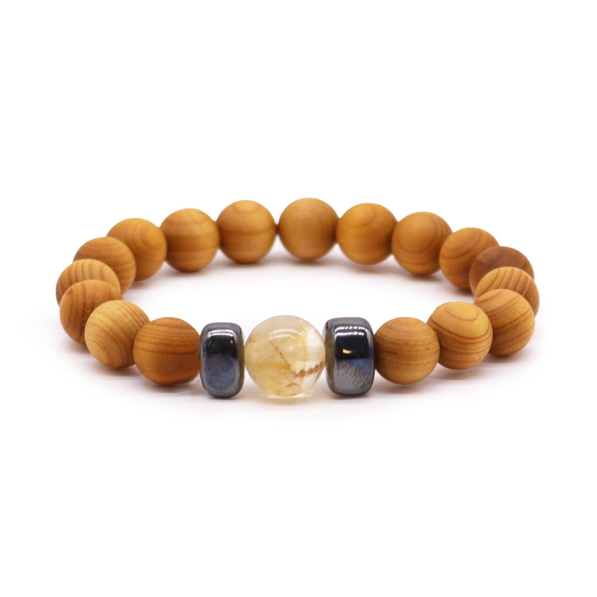 Pulsera de Cedro - Chakra Solar - Citrino - Alma Zen